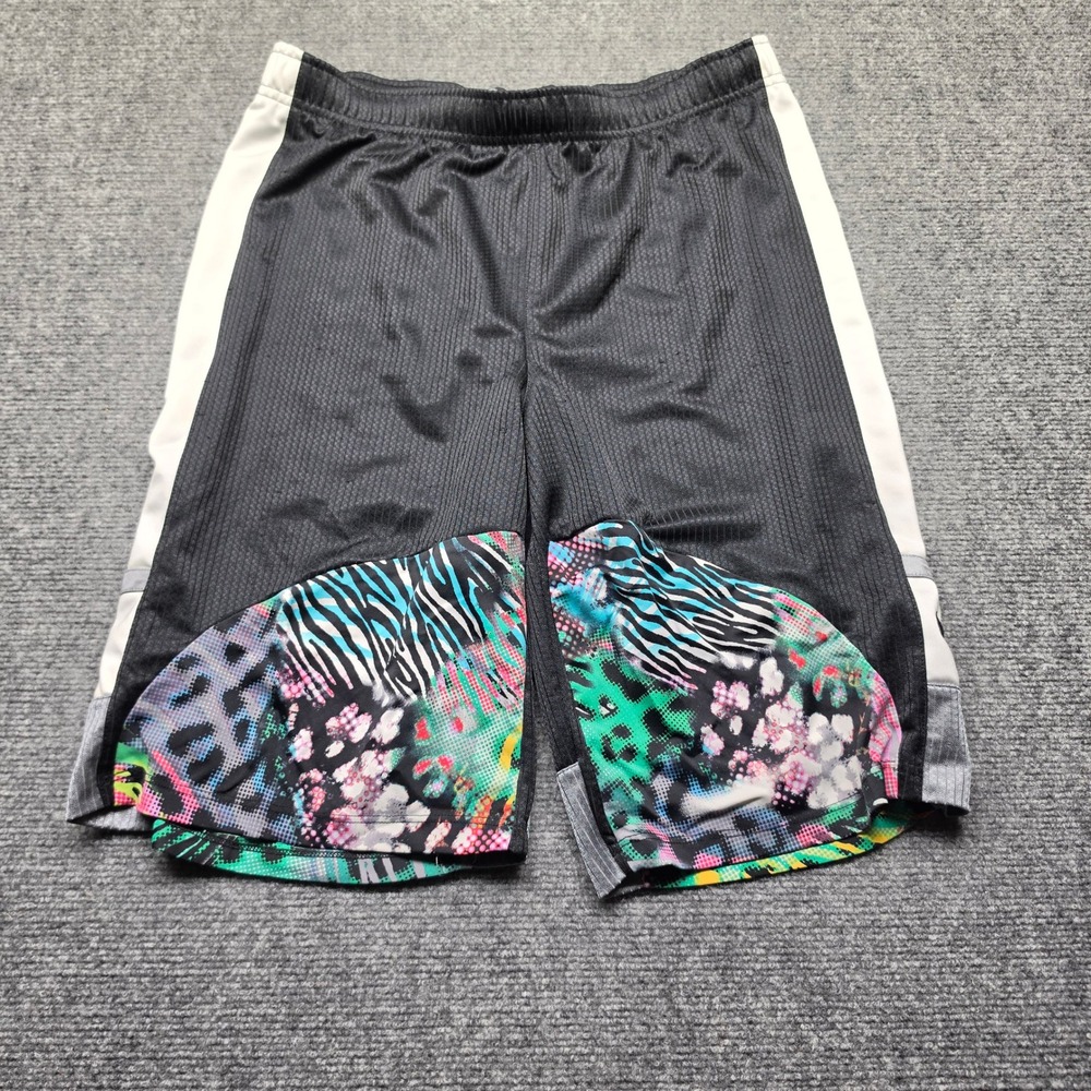 Nike Basketball Shorts Mens Large Black Mesh Animal Print Graphic Multi-Color